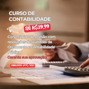 Imagem de capa para o Curso online Curso Rápido de Revisão e Resolução de Questões de Orçamento e Contabilidade Pública
