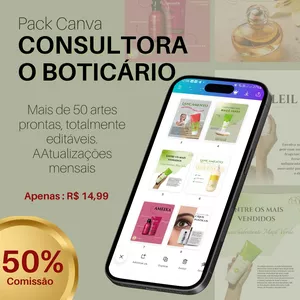 Imagem de capa para o Curso online Pack canva para CONSULTORA O BOTICÁRIO 