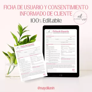 Imagen de portada para Ebook FICHA DE USUARIO Y CONSENTIMIENTO INFORMADO DE CLIENTE - EDITABLE