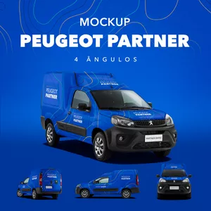Imagem de capa para o Ebook MOCKUP PEUGEOT PARTNER RAPID - 4 ÂNGULOS