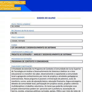 Imagem de capa para o Ebook Projeto de extensão I Análise e desenvolvimento de sistemas.