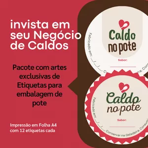 Imagem de capa para o Ebook Pacote com Artes Prontas de Etiquetas para Embalagem de Caldo no Pote
