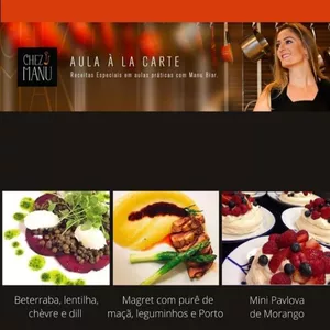 Imagem de capa para o Curso online Aula À La Carte: Carpaccio de Beterraba, lentilhas, chèvre e vinagrete de Dill, Magret, purê de maça, leguminhos e redução de Porto, Mini Pavlova de morango