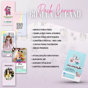 Curso PACK CANVA BONECA DE PANO