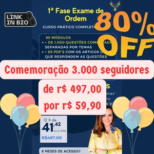 Imagem de capa para o Curso online Curso Prático para a 1ª fase do Exame de ordem!!