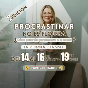 Imagen de portada para Curso online Entrenamiento Online Procrastinar no es flojera. como pasar del pensamiento a la acción