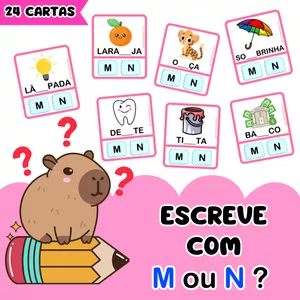 Imagem de capa para o Ebook Escreve com M ou N? Jogo de Ortografia