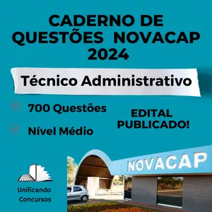 Imagem de capa para o Ebook Caderno de questões - NOVACAP - Técnico Administrativo - Nível Médio - Pós-Edital