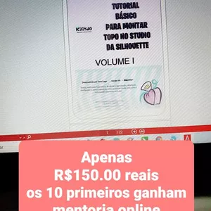 Imagem de capa para o Ebook usando studio silhouette para fazer TOPO para bolo