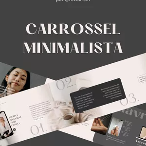 Pack carrossel minimalista para instagram editável com o Canva