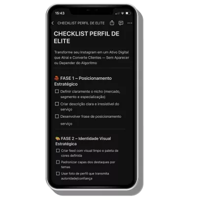 Checklist Perfil de Elite