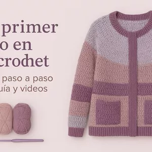 Imagen de portada para Curso online 🎓 Mi primer saco en crochet – Curso paso a paso con guía y videos