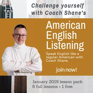 Cover image for Online course  Coach Shane's American English Listening - January 2019