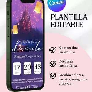 Imagen de portada para Ebook Invitación XV años Rapunzel