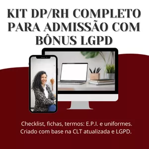 Imagem de capa para o Ebook KIT Admissional para DP/RH- BONUS IMPERDÍVEL- Termo LGPD para funcionários