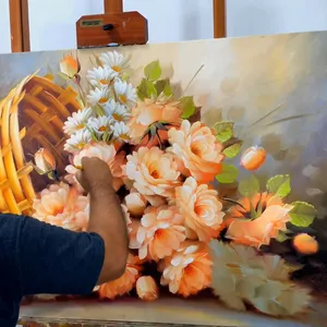 Imagem do curso CESTO DE ROSAS SALMÃO COM MARGARIDAS
