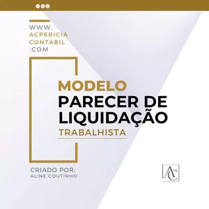 Imagem de capa para o Ebook Modelo de Parecer de Liquidação - Trabalhista