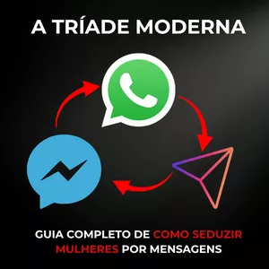 Imagem de capa para o Ebook Guia Completo de Como Seduzir Mulheres por Mensagens WhatsApp, Direct e Messenger