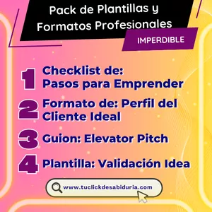 Imagen de portada para Curso online Pack de Plantillas y Formatos Profesionales: Valida tu idea, define tu cliente y organiza tu plan.