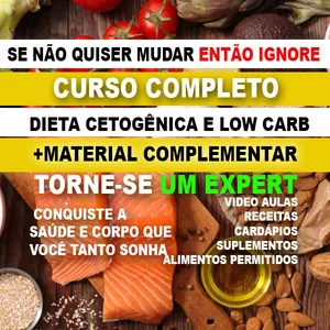 Imagem do curso CURSO COMPLETO DIETA CETOGÊNICA/LOWCARB video aulas e material complementar.