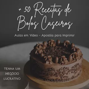 Imagem do curso Mais de 50 Receitas de Bolos Caseiros - FAÇA E VENDA