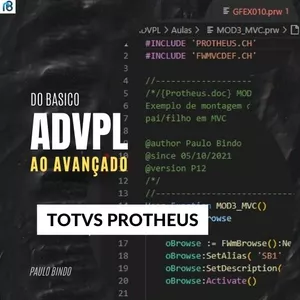Imagem de TOTVS Protheus - ADVPL do Básico ao Avançado criado por PAULO ROBERTO BINDO na hotmart