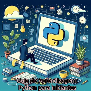 Imagem de capa para o Ebook Guia de Aprendizagem em Python para iniciantes