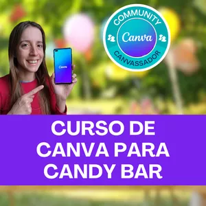 Imagen de portada para Curso online Curso de Canva Diseño para Candy Bar - papelería creativa