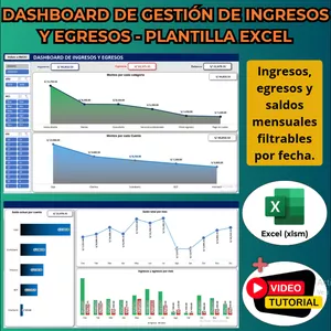 Imagen de portada para Curso online Plantilla Excel Automatizada de Ingresos y Egresos con Dashboard Interactivo y Control Contable Profesional