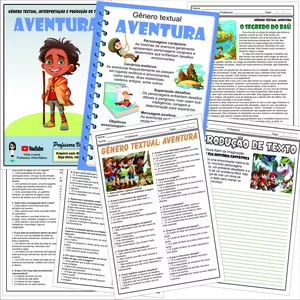 Imagem de capa para o Ebook Gênero Textual, interpretação de texto e produção textual: Aventura