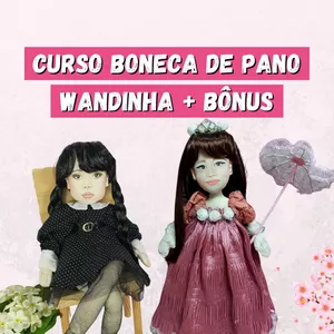 Imagem de capa para o Curso online Curso Boneca de Pano Wandinha