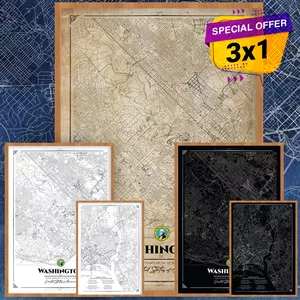 Imagen de portada para Ebook Washington D. C. City Map Poster 3X1  | I love Washington
