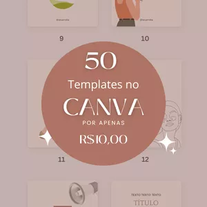 Imagem de capa para o Curso online 50 TEMPLATES EDITÁVEIS 
