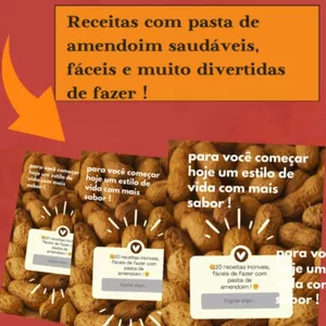 Imagem de capa para o Ebook 10 receitas fáceis. Receitas com pasta de amendoim saudáveis, fáceis e divertidas de fazer.