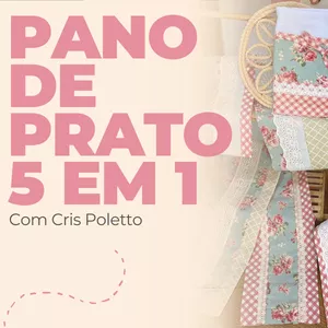 Imagem de capa para o Curso online Mini Curso - Pano de Prato 5 em 1