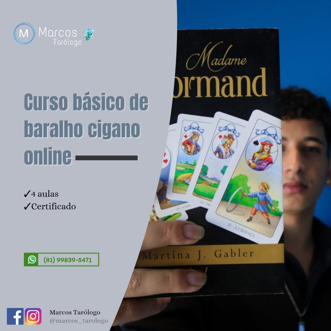 Imagem de Curso básico de baralho Cigano. criado por Marcos Tarólogo na hotmart
