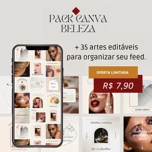 Imagem de capa para o Curso online Pack Canva - Área da beleza