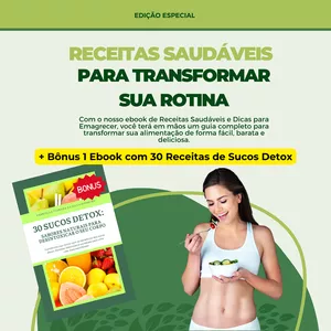Imagem do curso Receitas Saudáveis para Transformar sua Rotina + Bônus 1 Ebook com 30 Receitas de Sucos Detox