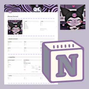 Imagem de capa para o Curso online Template Notion Planner Kuromi