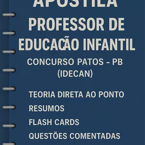Imagem de capa para o Ebook APOSTILA CONCURSO PATOS - PB: PROFESSOR DE EDUCAÇÃO INFANTIL 