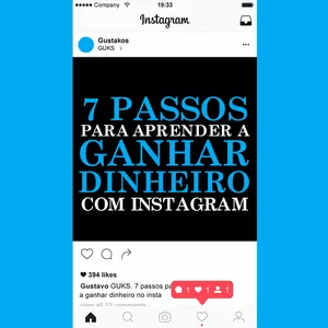 Imagem de capa para o Curso online 7 PASSOS PARA GANHAR DINHEIRO COM INSTAGRAM