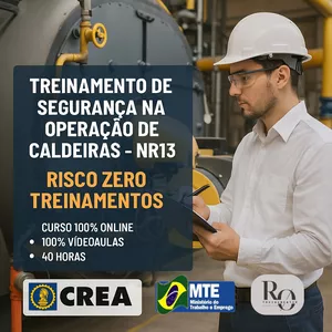 Imagem de capa para o Curso online NR13 - Treinamento de Segurança na Operação de Caldeiras