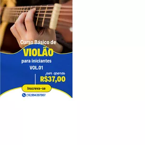 Imagem de capa para o Ebook Curso Básico de Violão para Iniciantes Vol.01