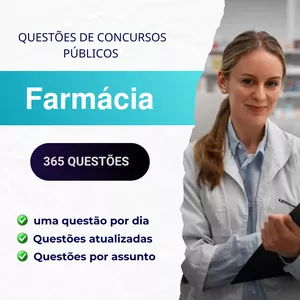 Imagem de capa para o Ebook Questões de Concursos Públicos para Farmacêuticos