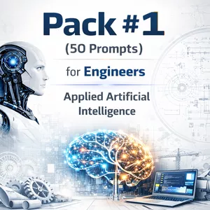 Cover image for Ebook Pack #1 (50 Prompts) for Engineers | Applied Artificial Intelligence