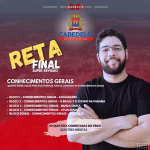 Imagem de capa para o Curso online RETA-FINAL - PREFEITURA DE CABEDELO I  CONHECIMENTOS GERAIS I PROF THIAGO ARAÚJO