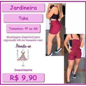 Imagem de capa para o Curso online Molde Jardineira Tuka (PP ao GG)