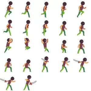Imagem de capa para o Curso online Sprite Sheet Character 64x64 pixel art animation 