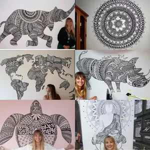 Imagem de Desenhando mandala na parede.  criado por Aline Solozabal  na hotmart