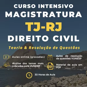 Imagem de capa para o Curso online Curso Intensivo - Magistratura TJ-RJ (Teoria & Resolução de Questões)